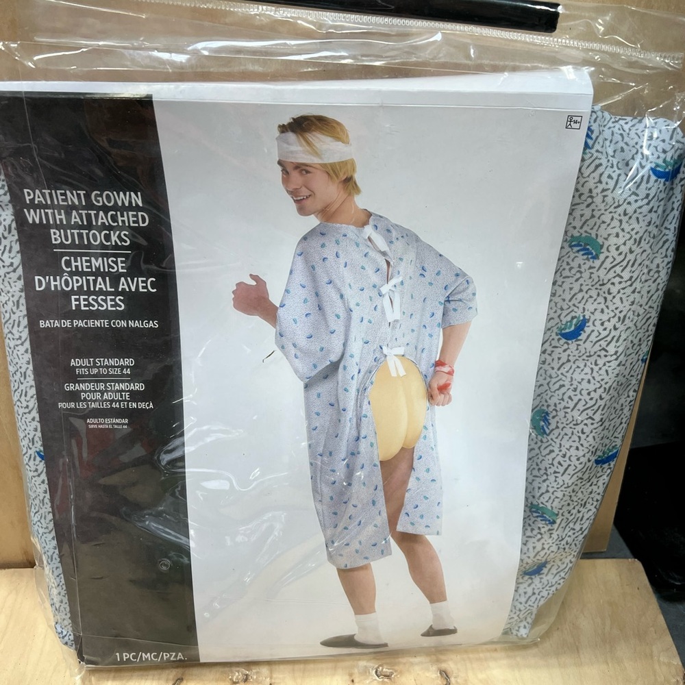 Patient Gown with Attached Buttocks